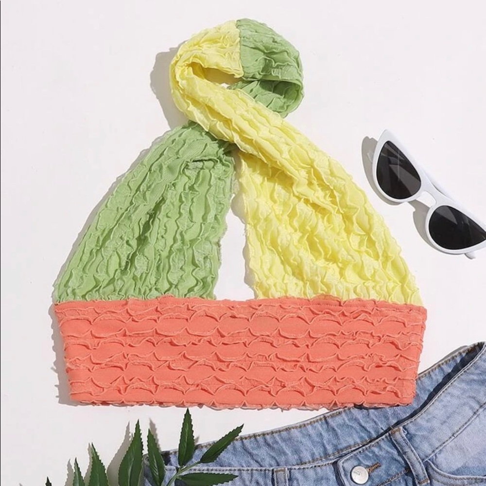 colorful halter top